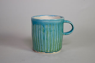 blue and green wide mug.
